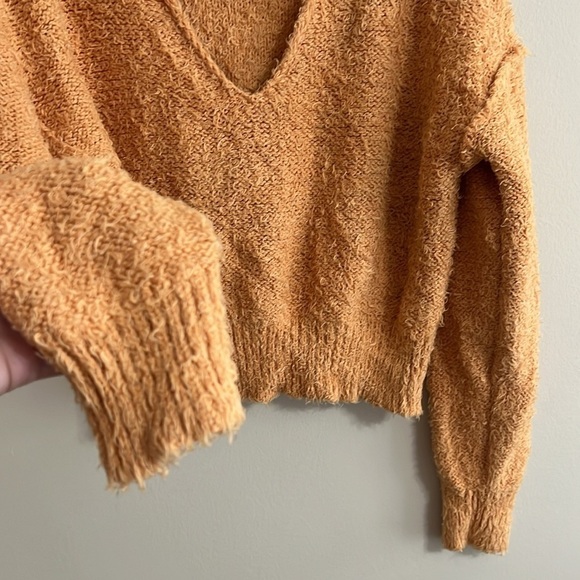 Free People We The Free Women's Theo V-Neck Sweater Goldy Yellow - Picture 6 of 10